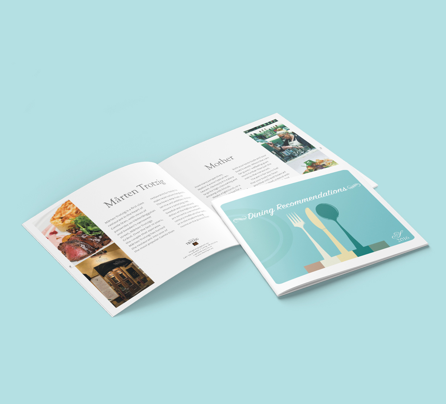 Dining Recommendations, Folder design | Savor Media